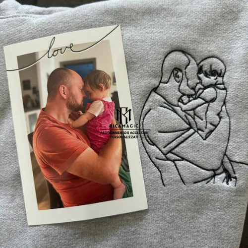 سويت شيرت بياقة دائرية للجنسين مع تطريز أنيق