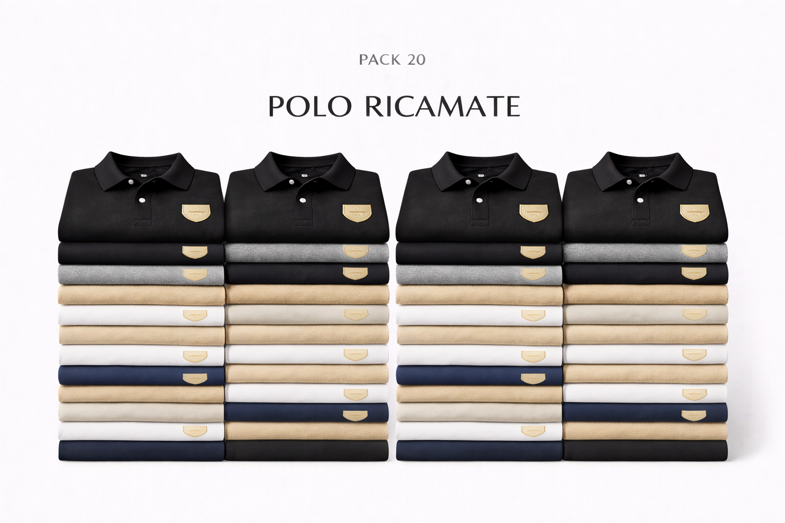 IVA COMPRESA Pack 20 Polo con Logo Ricamato
