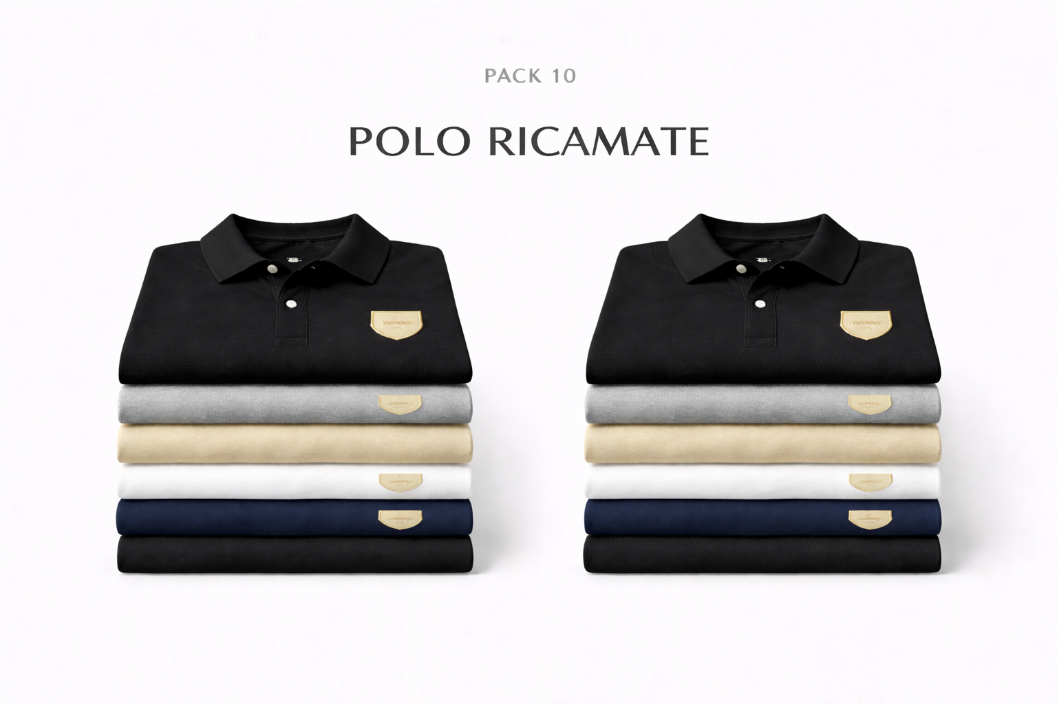 IVA COMPRESA Pack 10 Polo con Logo Ricamato