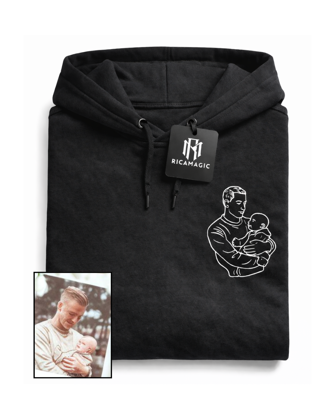 FELPA CON CAPPUCCIO UNISEX RICAMO STILIZZATO