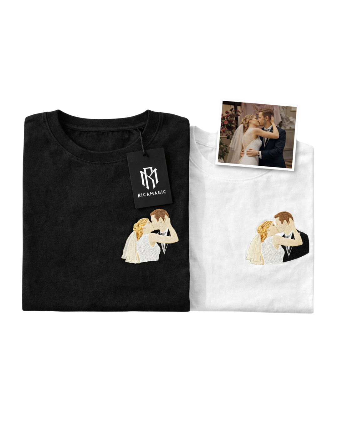 T SHIRT MANICHE CORTE GIRO COLLO RICAMO PIENO