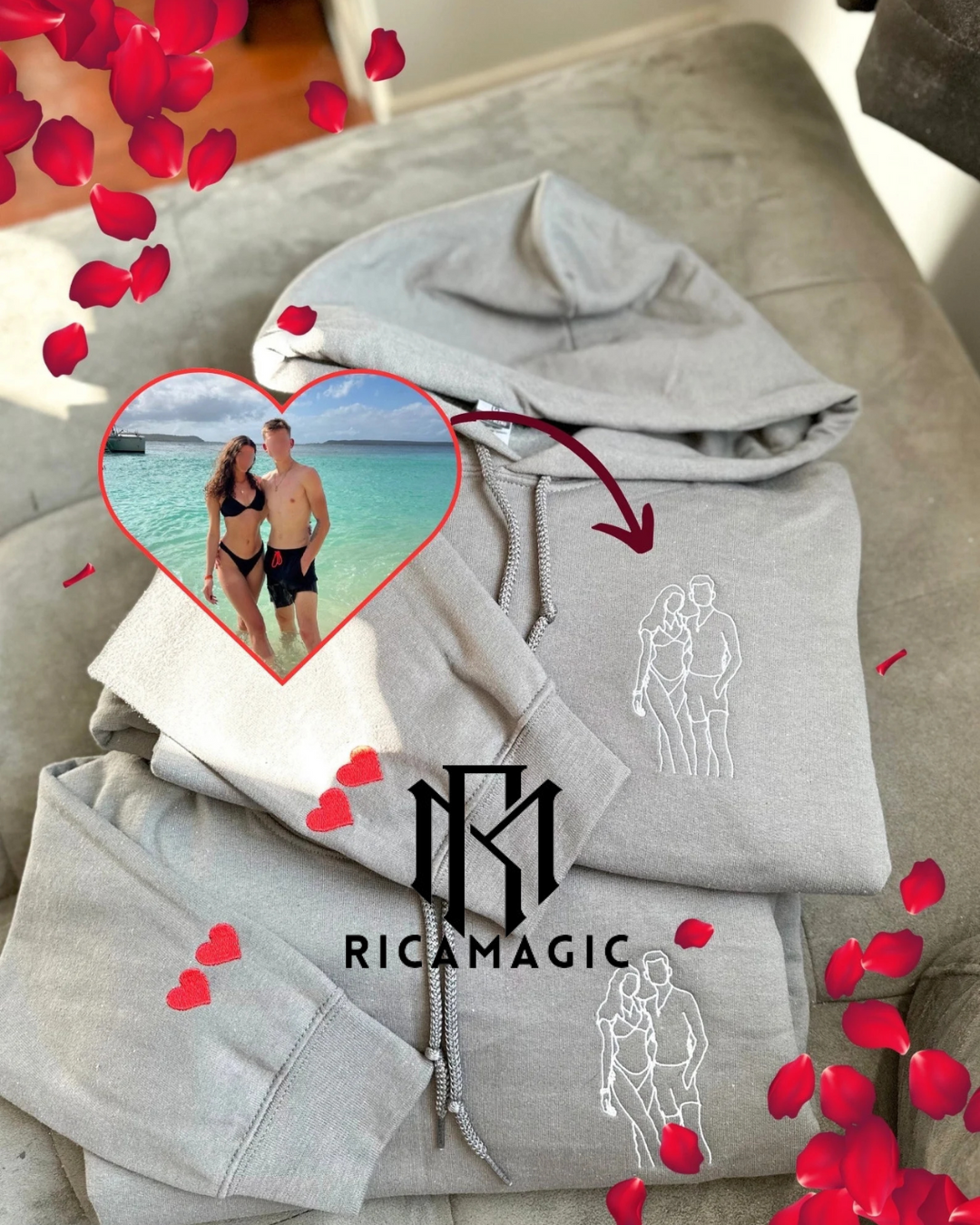 FELPA CON CAPPUCCIO UNISEX RICAMO STILIZZATO