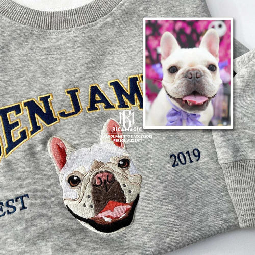 SUDADERA UNISEX DE CUELLO REDONDO CON RETRATO DE MASCOTA