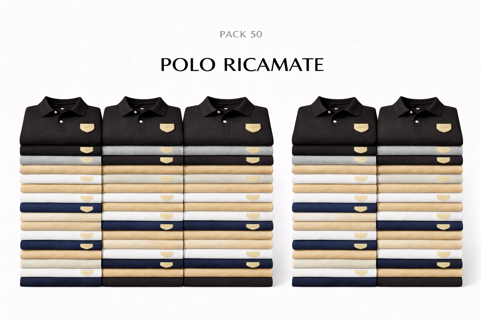 Pack 50 Polo con Logo Ricamato