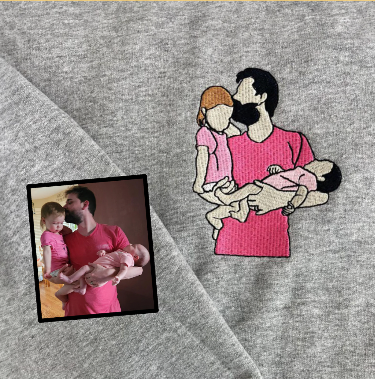 FELPA GIRO COLLO UNISEX CON RITRATTO PIENO PERSONALIZZATO