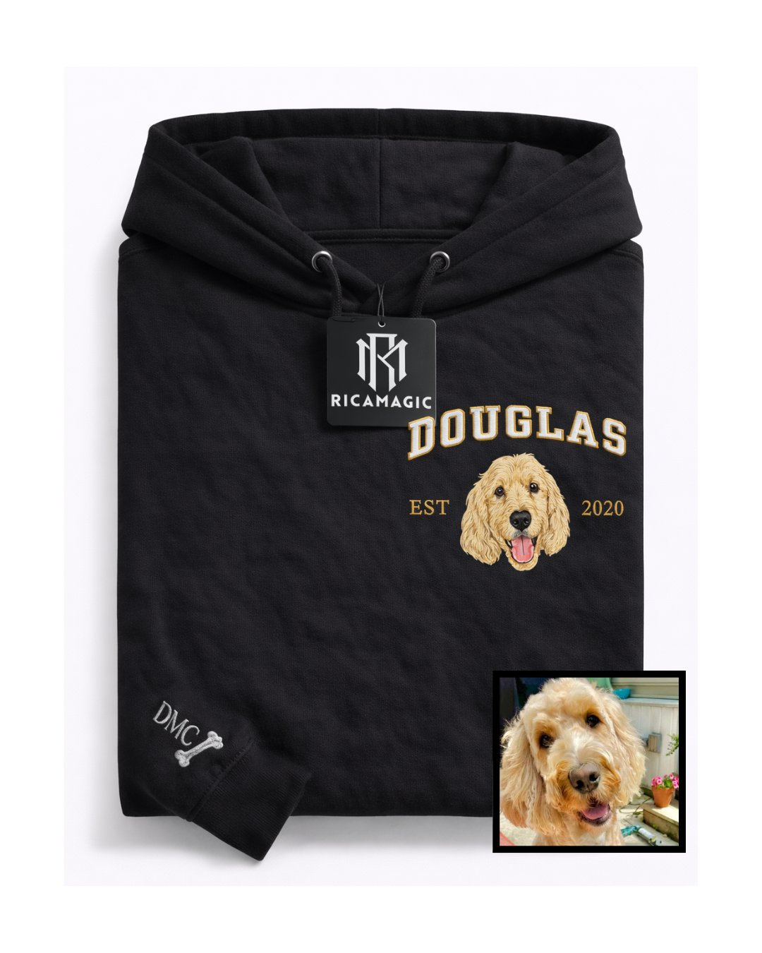 SUDADERA UNISEX CON CAPUCHA RETRATO DE MASCOTA