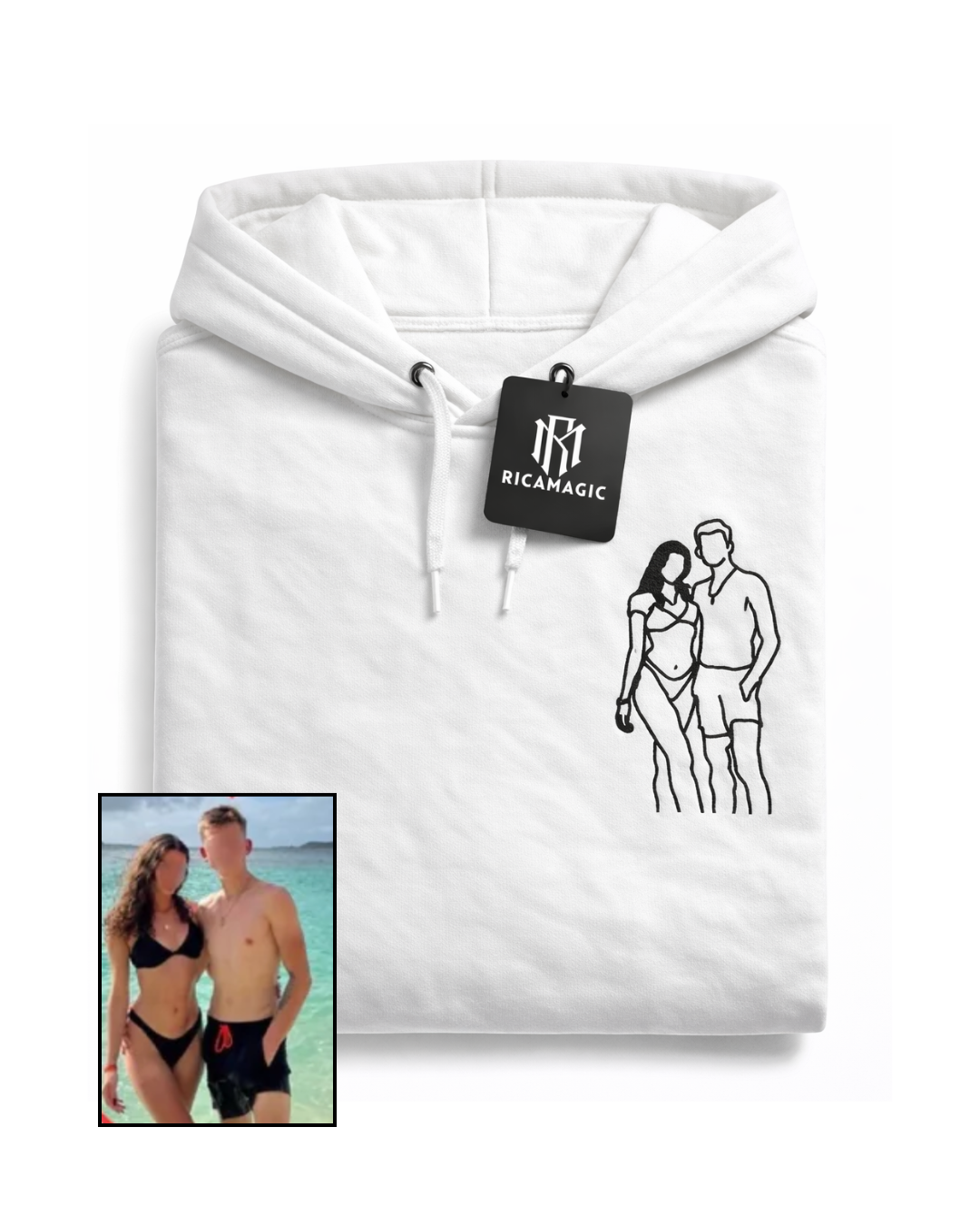 FELPA CON CAPPUCCIO UNISEX RICAMO STILIZZATO